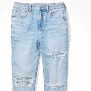 AE Stretch Ripped Mom Straight Jean